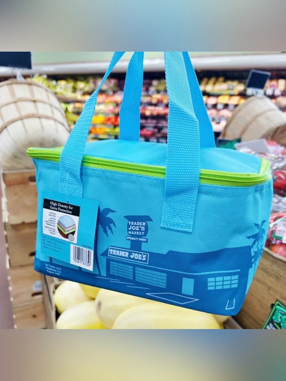 🌺NWT Trader Joe's insulated Aqua Mini Tote - Summer 2025